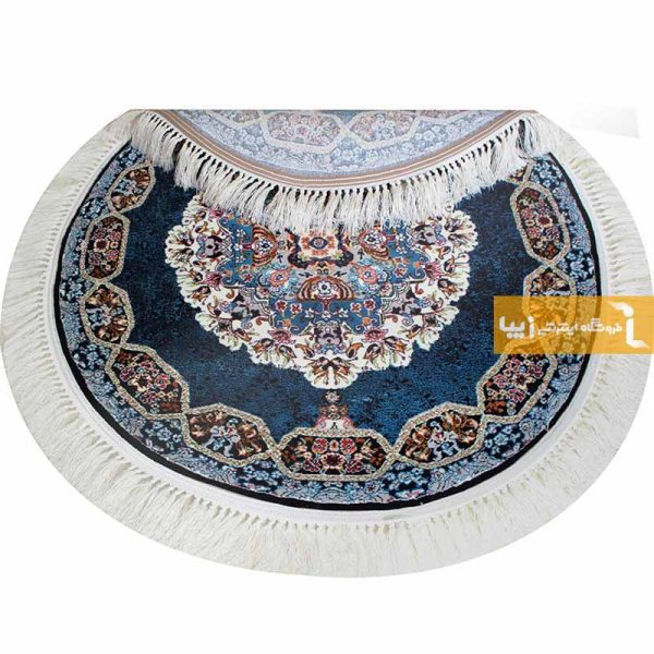 فرش گرد سرمه ای طرح هالیدی7