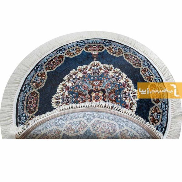 فرش گرد سرمه ای طرح هالیدی6