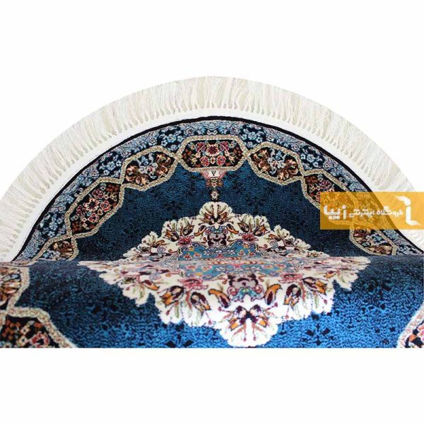 فرش گرد سرمه ای طرح هالیدی13