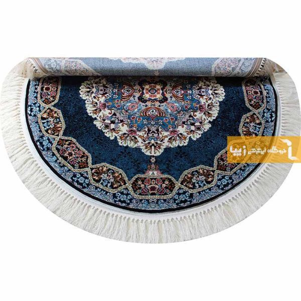 فرش گرد سرمه ای طرح هالیدی11