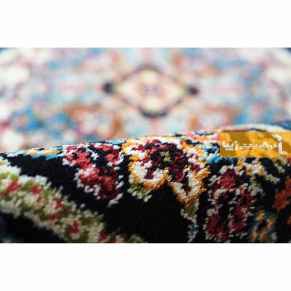 فرش گرد سرمه ای طرح هالیدی10