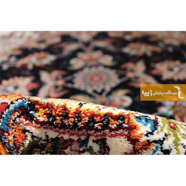 فرش گرد سرمه ای طرح صبا6