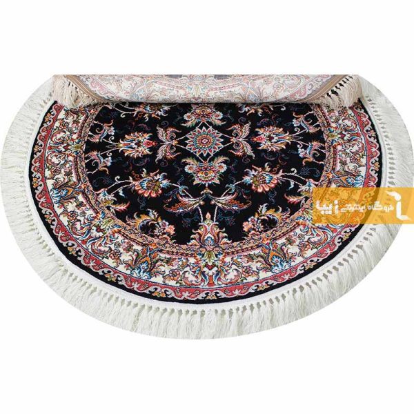 فرش گرد سرمه ای طرح صبا8