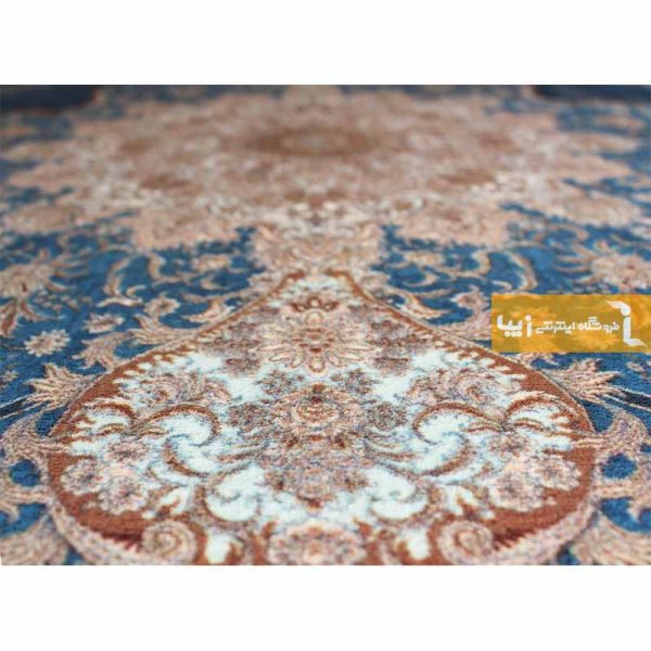 فرش گرد سرمه ای طرح فیروزه5