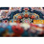 فرش گرد سرمه ای طرح ناردون3