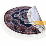 فرش گرد سرمه ای طرح ناردون2