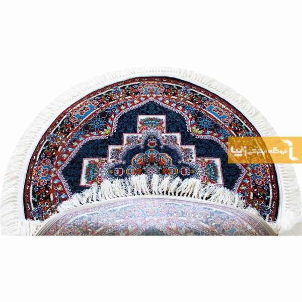 فرش گرد سرمه ای طرح ناردون11