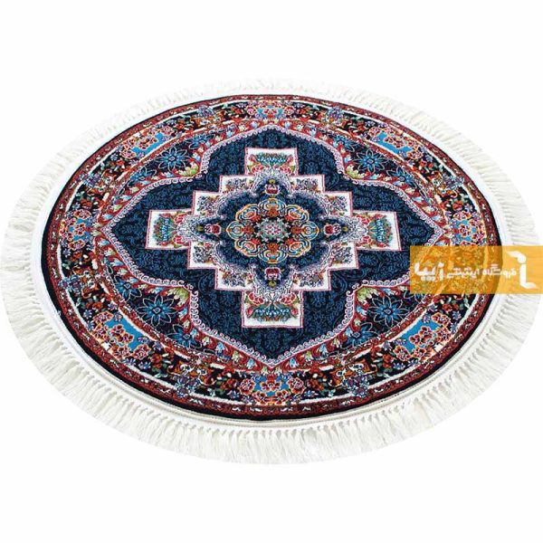 فرش گرد سرمه ای طرح ناردون10