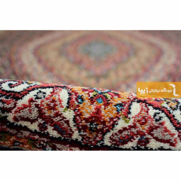 فرش گرد سرمه ای طرح ریزماهی5