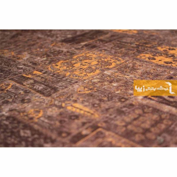 فرش گرد قهوه ای طرج الکساندریت6
