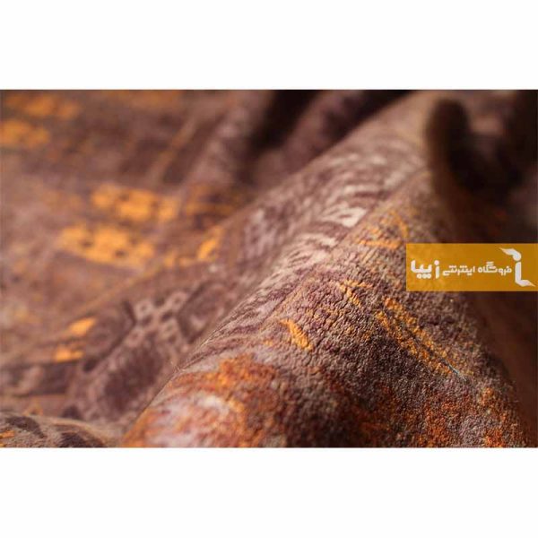 فرش گرد قهوه ای طرج الکساندریت11