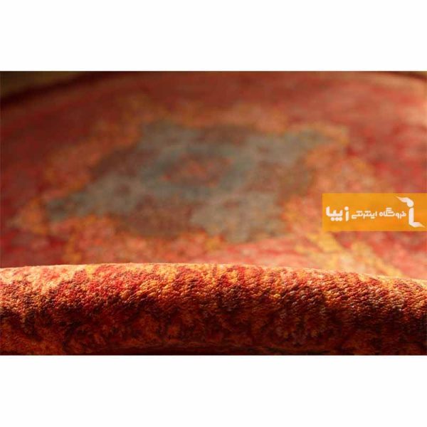 فرش گرد قرمز طرح کارنلین7