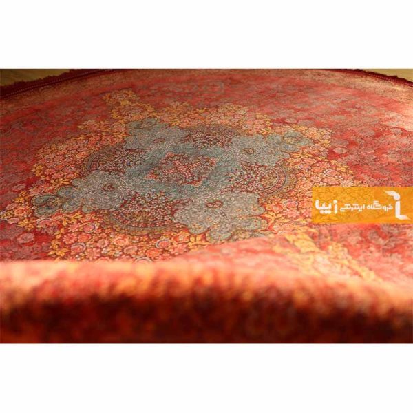 فرش گرد قرمز طرح کارنلین6
