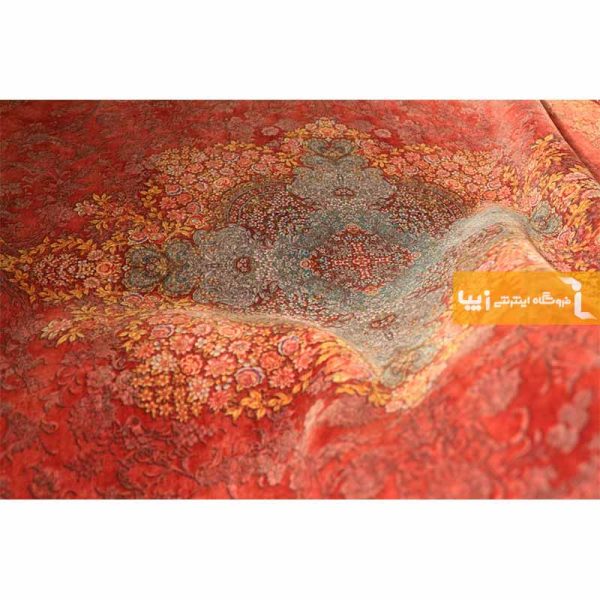 فرش گرد قرمز طرح کارنلین3