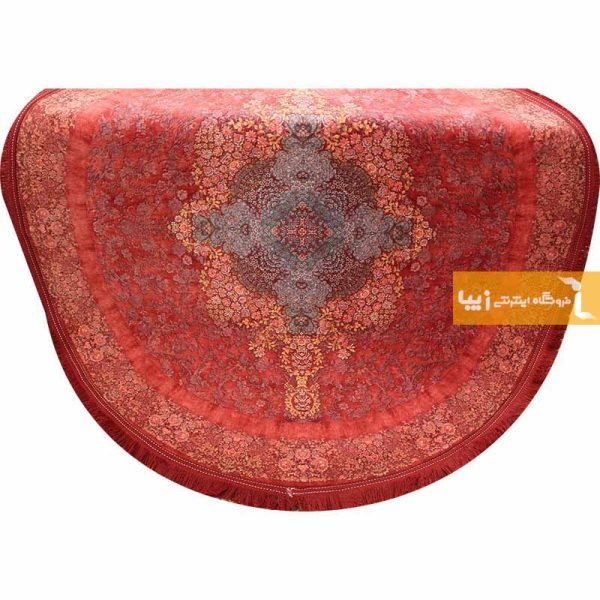 فرش گرد قرمز طرح کارنلین10