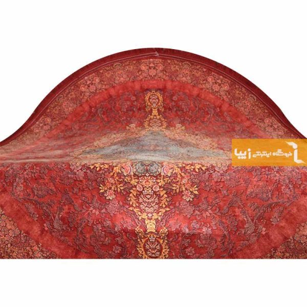فرش گرد قرمز طرح کارنلین9