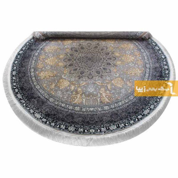 فرش گرد نقره ای طرح شاهسوند13