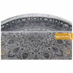 فرش گرد نقره ای طرح شاهسوند8