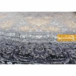 فرش گرد نقره ای طرح شاهسوند2