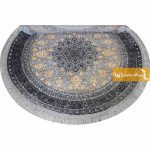 فرش گرد نقره ای طرح شاهکار8