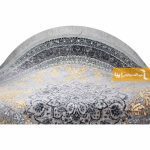 فرش گرد نقره ای طرح شاهکار6