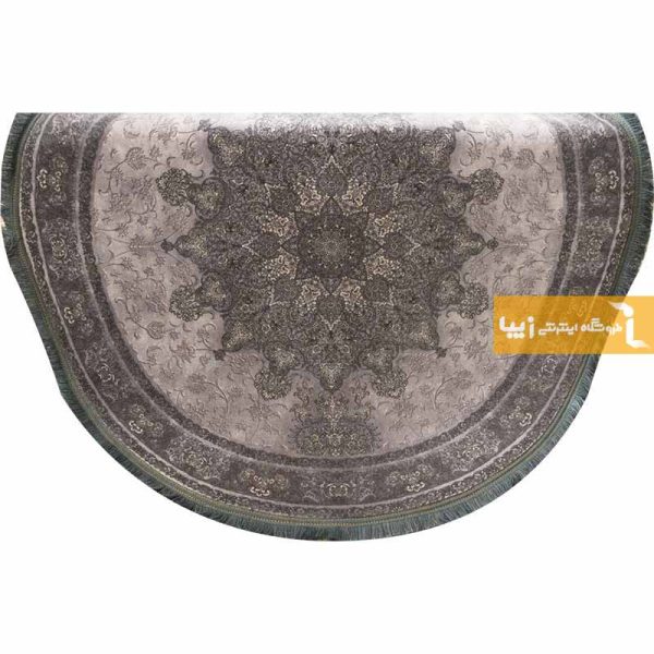 فرش گرد طوسی طرح تورمالین7
