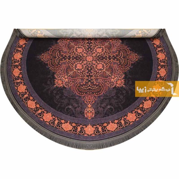 فرش گرد بنفش طرح آمیتیست3