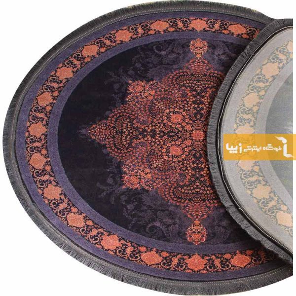 فرش گرد بنفش طرح آمیتیست2