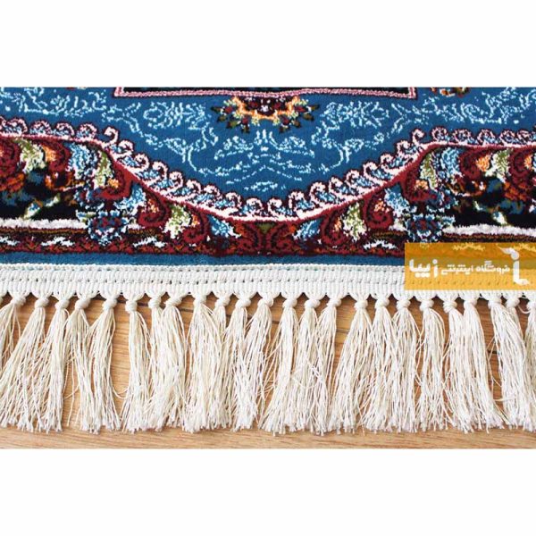 فرش بیضی آبی طرح آبی9
