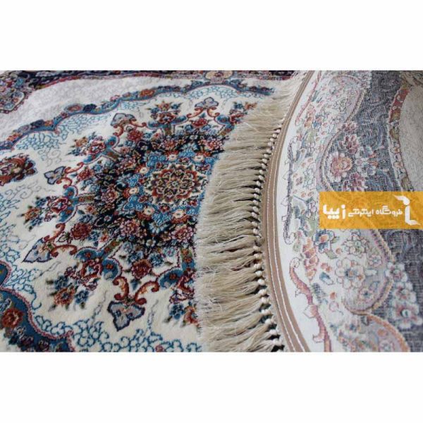 فرش بیضی کرم طرح نیلا7