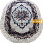 فرش بیضی کرم طرح نیلا4