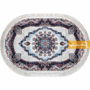 فرش بیضی کرم طرح نیلا3