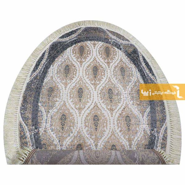 فرش بیضی کرم طرح گندم4