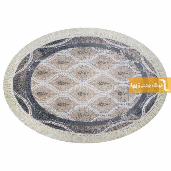 فرش بیضی کرم طرح گندم14