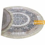 فرش بیضی کرم طرح گلشن5