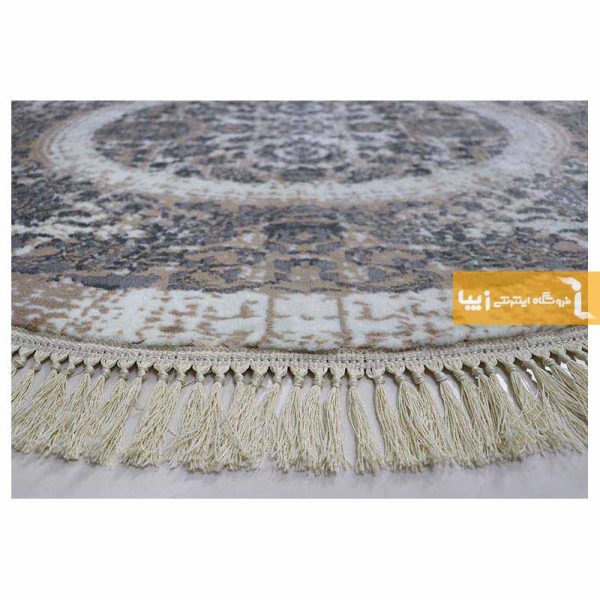 فرش بیضی کرم طرح گلشن8