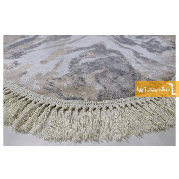 فرش بیضی کرم طرح کویر12