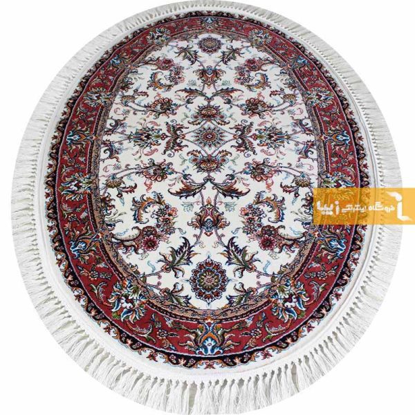 فرش بیضی کرم طرح صبا10