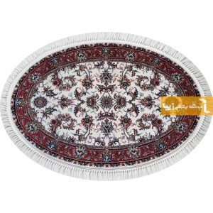 فرش بیضی کرم طرح صبا9