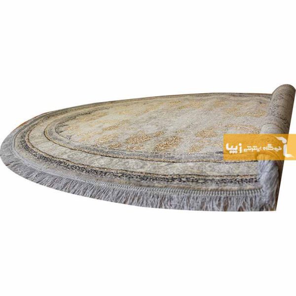 فرش بیضی کرم طرح شاهکار5