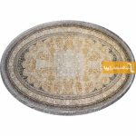 فرش بیضی کرم طرح شاهکار3