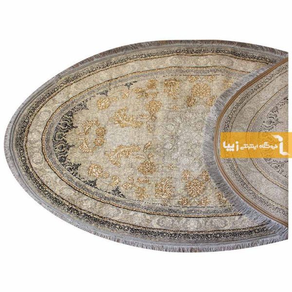 فرش بیضی کرم طرح شاهکار8