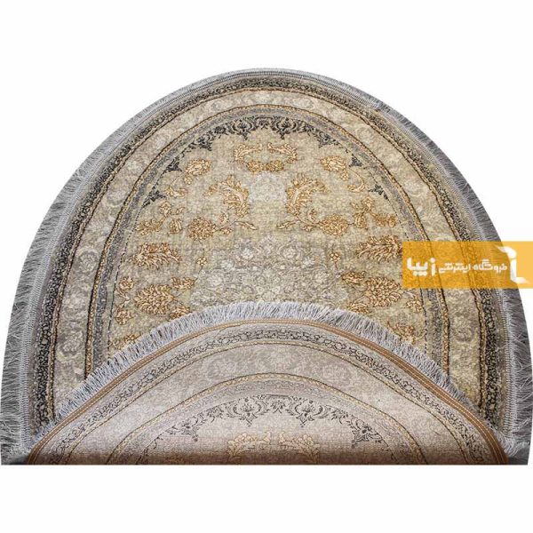 فرش بیضی کرم طرح شاهکار7