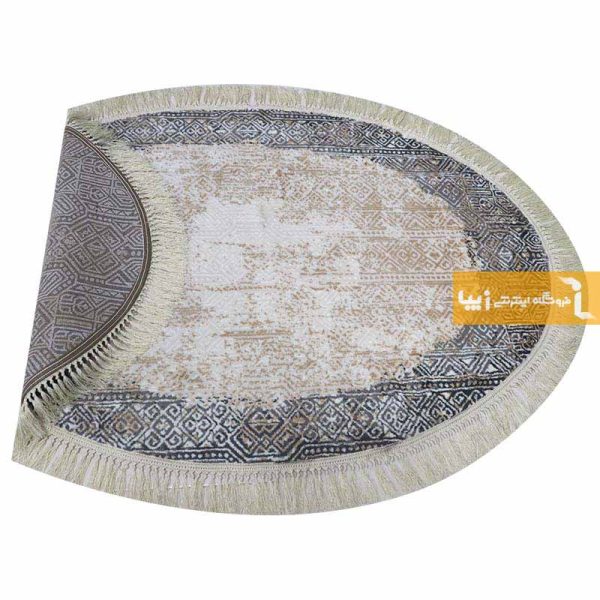 فرش بیضی کرم طرح سورن5