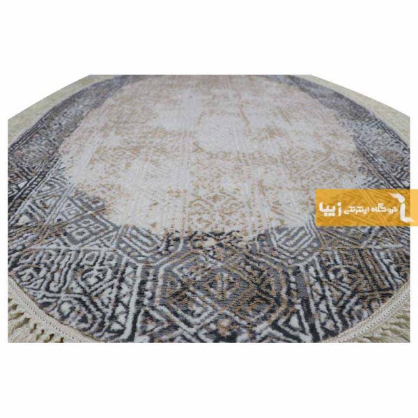 فرش بیضی کرم طرح سورن3