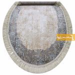 فرش بیضی کرم طرح سورن13