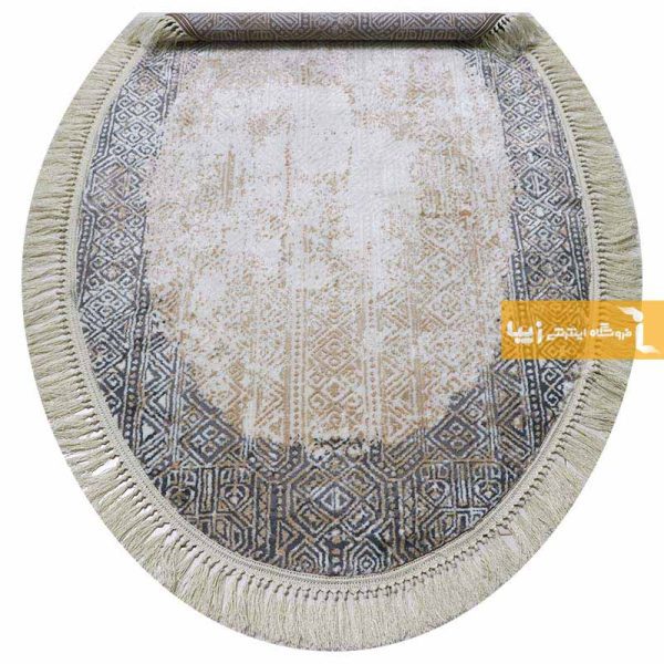 فرش بیضی کرم طرح سورن13