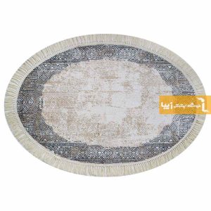 فرش بیضی کرم طرح سورن12
