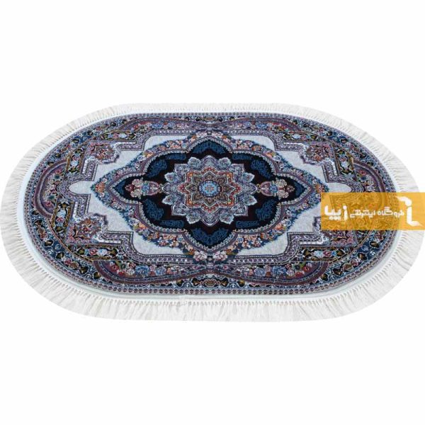 فرش بیضی فیلی طرح باغ معلق10