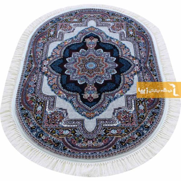 فرش بیضی فیلی طرح باغ معلق9